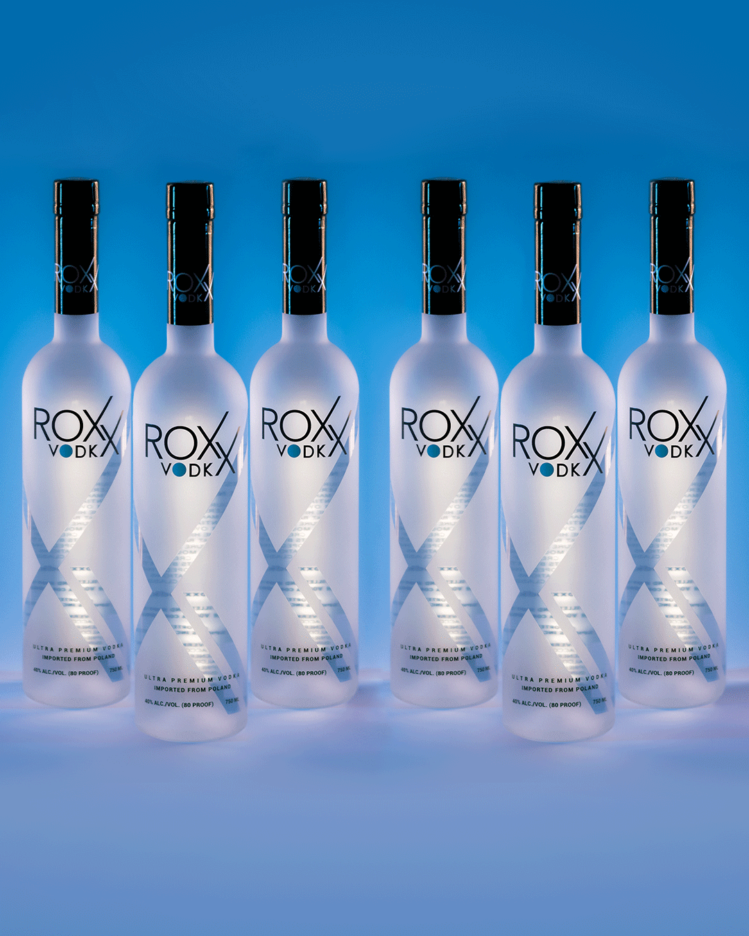 Six (6) bottles of ROXX Ultra Premium Vodka